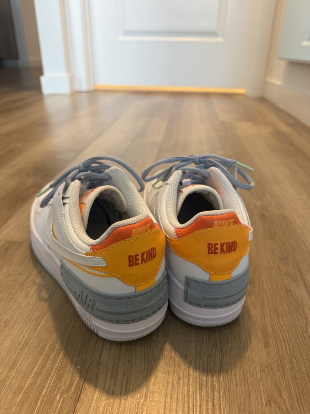 Nike Air Force 1 Shadow SE Be Kind Grey Orange Women's 8.5